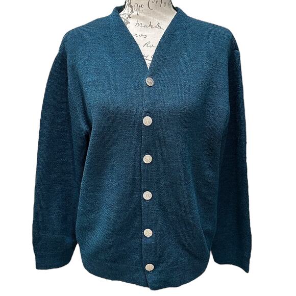 Vintage Columbia Thunderbird Wool Knit Button-down Cardi - Picture 1 of 7